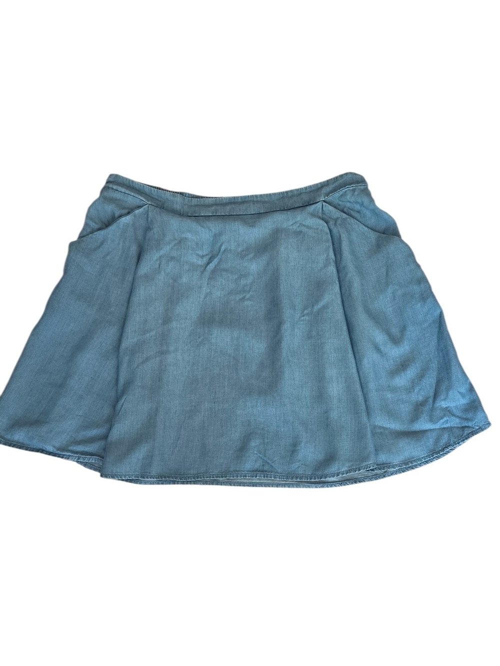 Old Navy Light Blue Denim-Style Skater Skirt